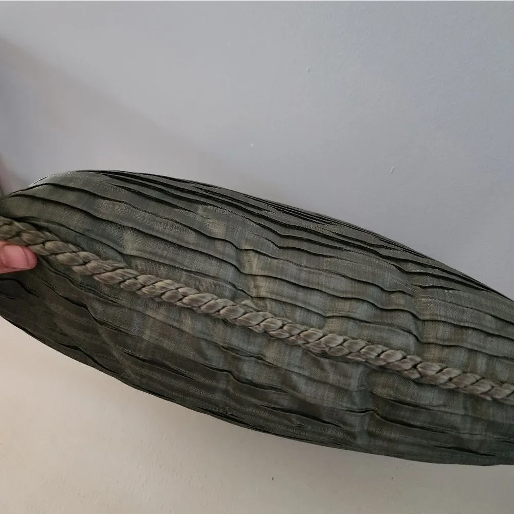 Vintage Throw Pillow 17x17 1960's Mid Century Textured Green